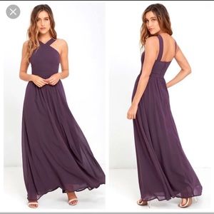 Lulu Air of Romance Dusty Purple Maxi Dress
